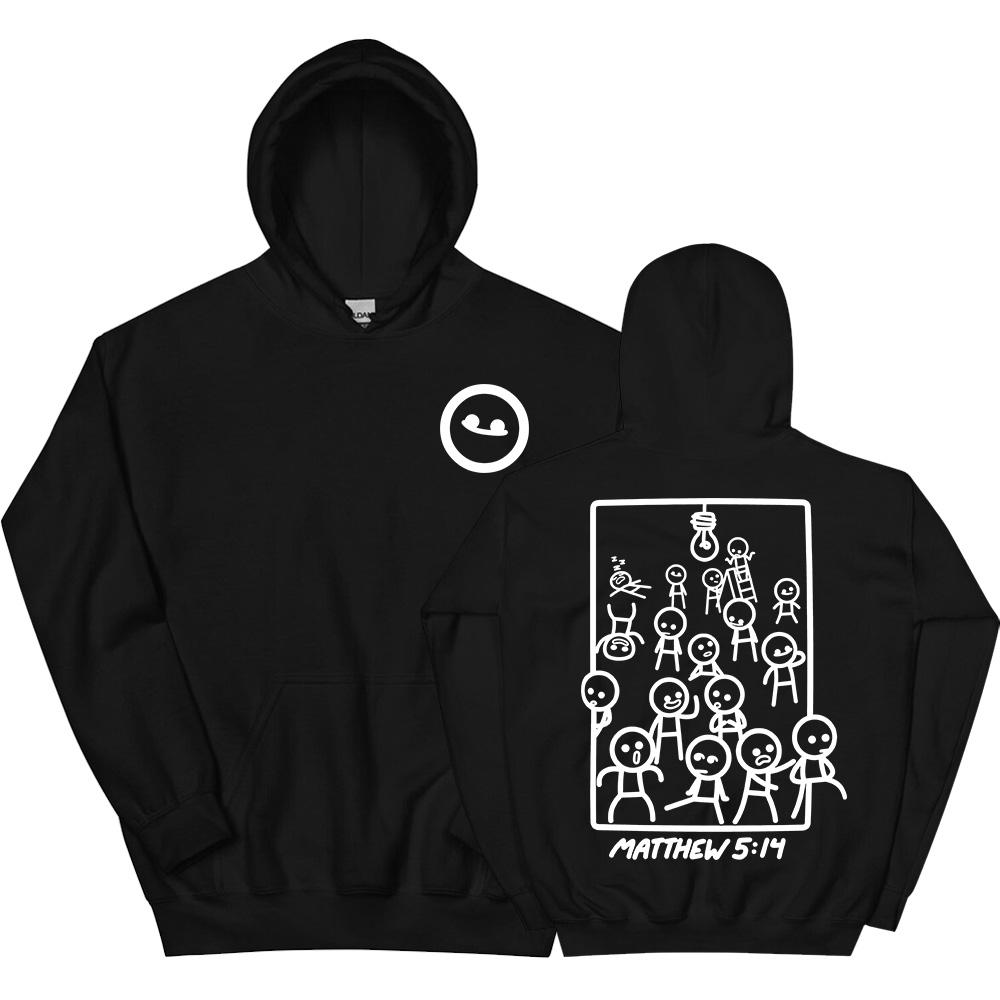 5:14 Gospel of Matthew Christian Jesus Hoodies Winter Warm Fleece Hooded Sweatshirts Long Sleeve Loose Pocket Pullover Unisex