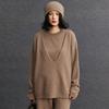Set di maglieria casual da donna in cashmere, vestibilità larga, tre pezzi, per Autunno/Inverno