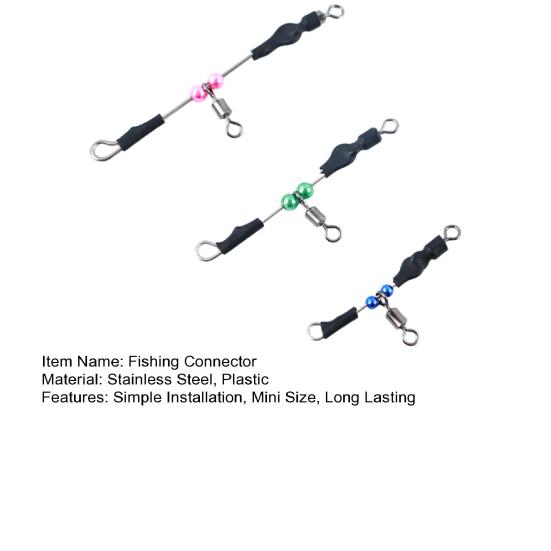 3Pcs Bearing Swivel Fishing Connector Set Mini Size Portable Simple Installation Outdoor Fishing Rotary Ring Connectors