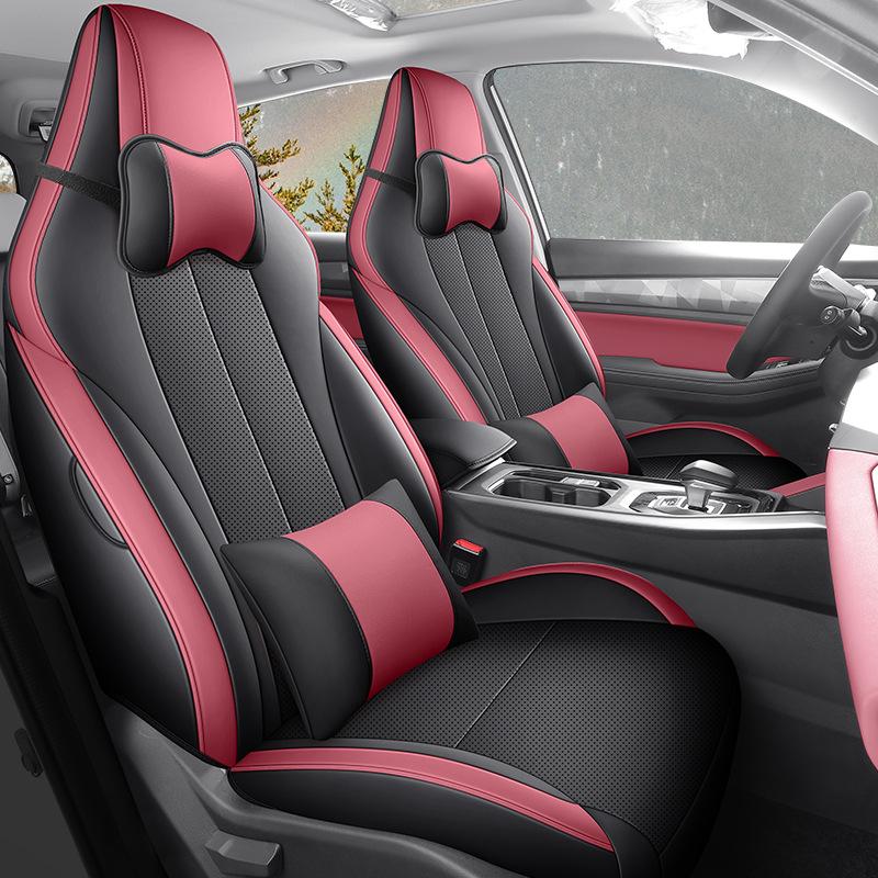 Haoyue PRO 5-Seat Full Leather Car Seat Cushion Cover - Universal for All Seasons