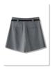 Women's Off-White High-Waisted A-Line Suit Shorts: Spring/Summer 2025 Casual Wide-Leg Slimming Fit