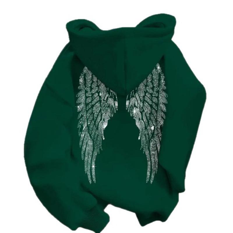 Y2k Hoodies Vleugelprint Trui Casual Losse Trui Pullover Jas