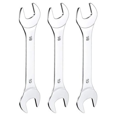 Uxcell 18x19mm Metric Super Sleek Small Flat Head Mirror Polished Open End Spanner Set of 3 for Automotive Repair and Furniture Assembly Wrench,