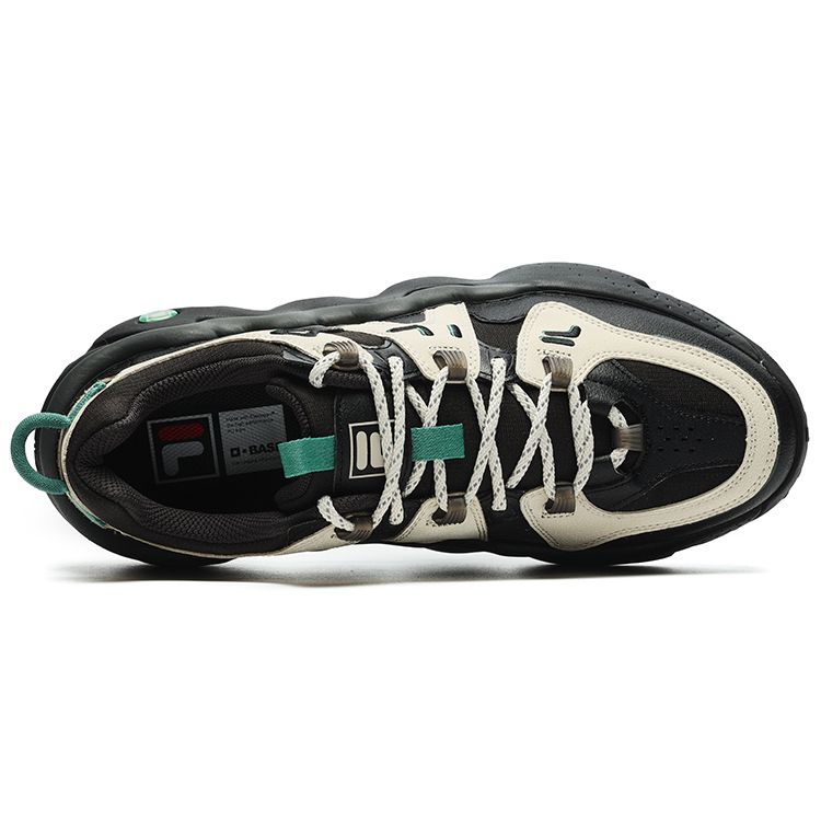FILA Panini Comfortable Versatile Shock Absorbing Durable Low-Top Retro Basketball Shoes Men sneaker Black Oatmeal F12M242605FBO