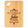 Planche À Découper - PLANETEE - Meilleur Quand Julia Cuisine - Bambou - 30x20x1 Cm - Gravé
