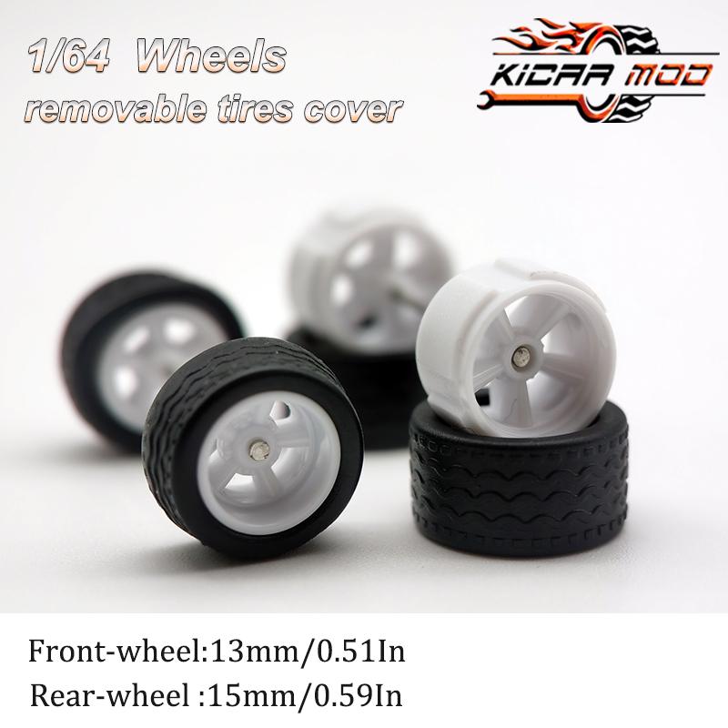 1/64 Modellauto Räder Mit Gummi Abnehmbare Reifen Große Größe Tuning Teile Für Räder Matchbox D:13mm+15mm 1 Set