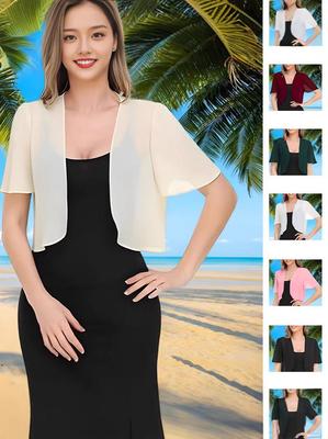 Europäischer & Amerikanischer Chiffon-Kurzarm-Strickjacke für Damen - Sommer 2026 Kollektion