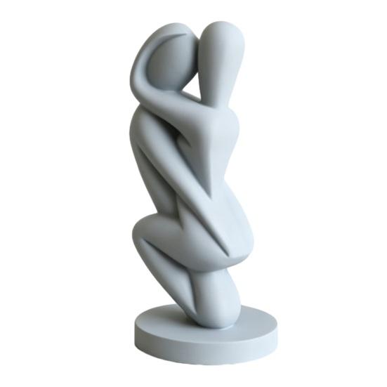 Three-dimensional Effect Statue 3D Printed Hugging Couple Sculpture, Abstract Embrace Figurine with Smooth Curves, Minimalist Balanced Weight Ornament