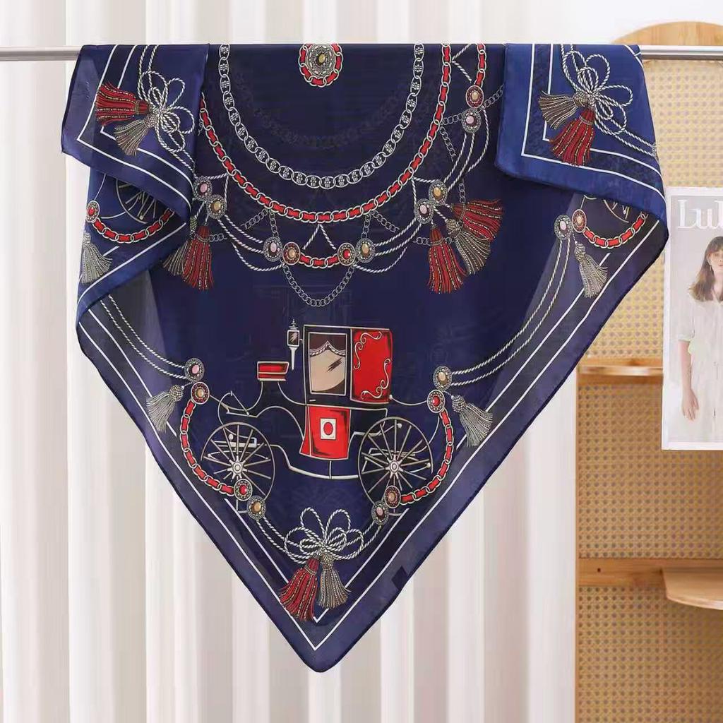 New ethnic style decoration Yunjin forging small scarf elegant small floral silk scarf women's versatile small square scarf
