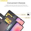 AMORUS For Samsung Galaxy A16 5G/4G Stand Cases Calf Texture Genuine Split Leather Wallet Phone Cover