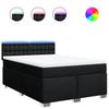 Vidaxl Continental Bed With Mattress, Black, Fabric 140X200 Cm