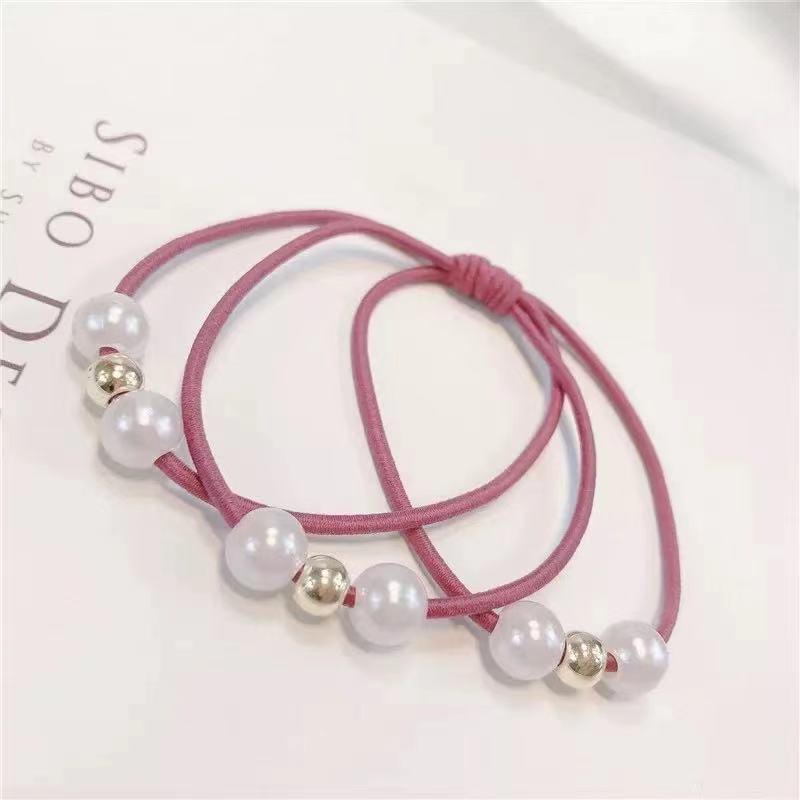 "Korean-Style Nine-Bead Hair Rope Headdress: Fresh and Simple Rubber Band Hair Accessory"