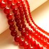 Ágatas Rojas Piedra Cuentas Redondas Naturales Hebra de 15" Cuentas Espaciadoras Sueltas Lisas 4/6/8/10/12mm para Fabricación de Joyas DIY Accesorios para Pulseras