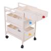 Storage Cart Milky White 3 Tier Metal Rolling Organizer with 360 degrees  Rotating Quiet Wheels for Kitchen Bathroom