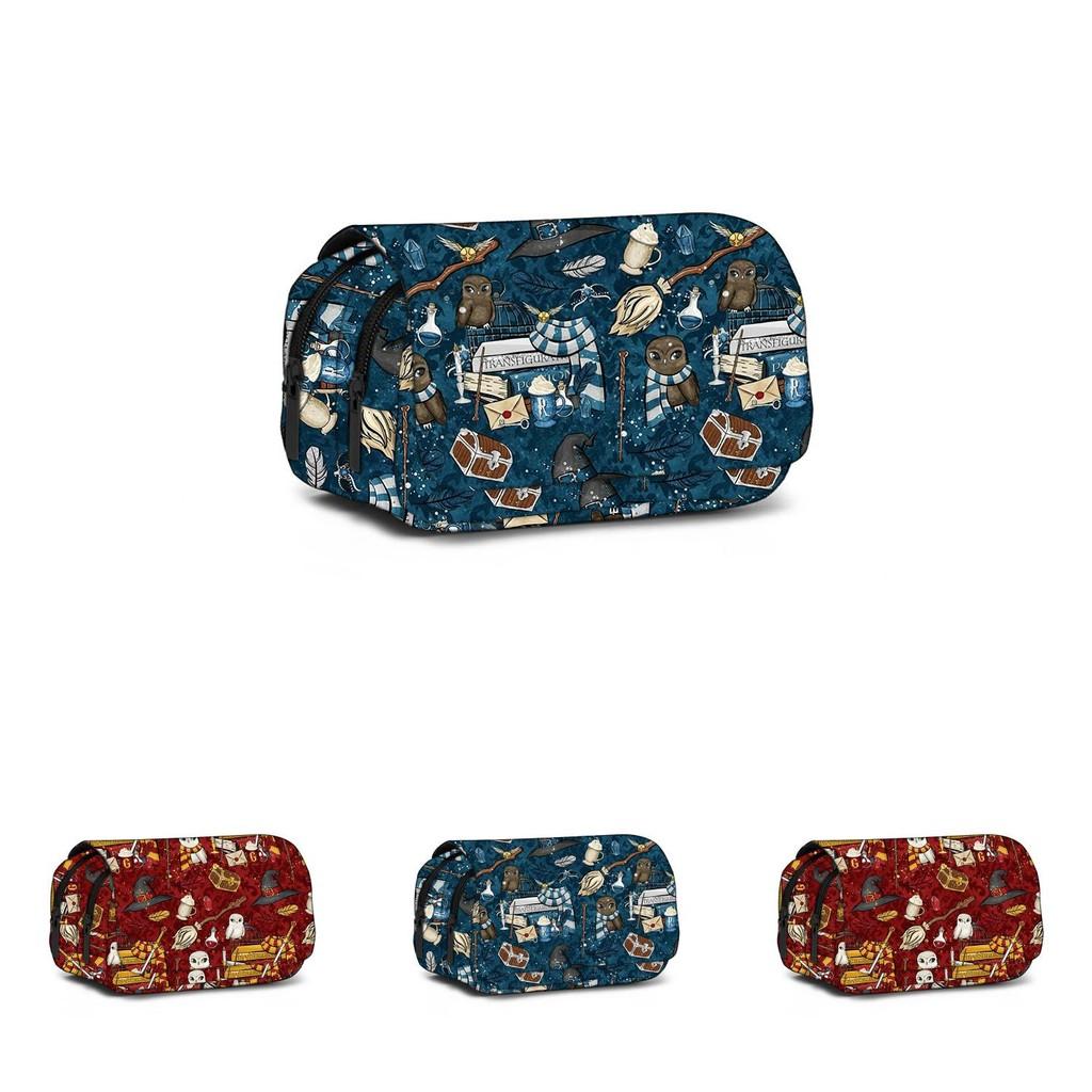 Astuccio Doppio Strato Harry Potter in Materiale di Nylon per Studenti e Bambini