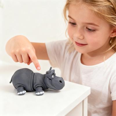 3D Baskılı Simülasyon Su Aygırı Figürü Hareketli Eklemli Hippo Heykeli Nehir Atı Heykeli Eğitici Oyuncak Hayvan Modeli Dekorasyon Süs Eşyası
