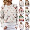 Women's Christmas Print Crewneck Long Sleeve Sweater for Fall Winter Casual Wear