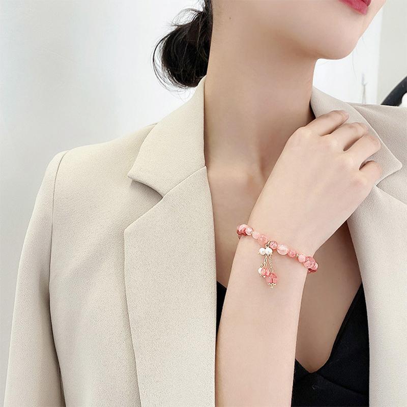 Women Natural Crystal Bracelet Holiday Gift Stretch Rope Bracelet Dating Party Crystal Bracelet Daily Wear