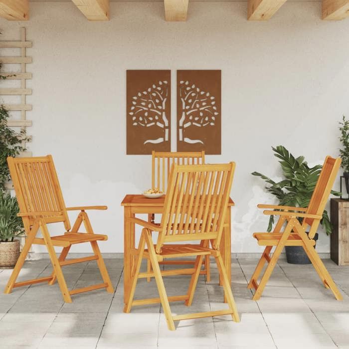 VidaXL 5-piece Garden Dining Set Solid Acacia Wood, Outdoor Dining Set, Dining Furniture 3295261