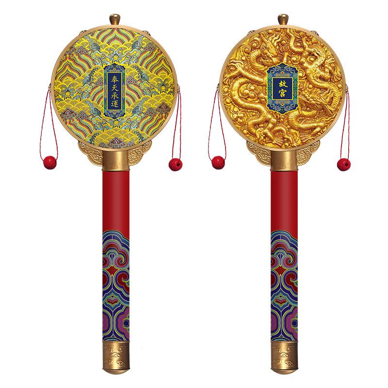 Children Rattle-Drum Antique Retro Handmade Chinese Style Exquisite Rattle-Drum Creative Cultural Craft Chinese Travel Gift