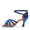 Women's Blue Latin Ballroom Dance Shoes with Soft Sole - Ideal for Practice, Social Dancing, and Summer Sandals