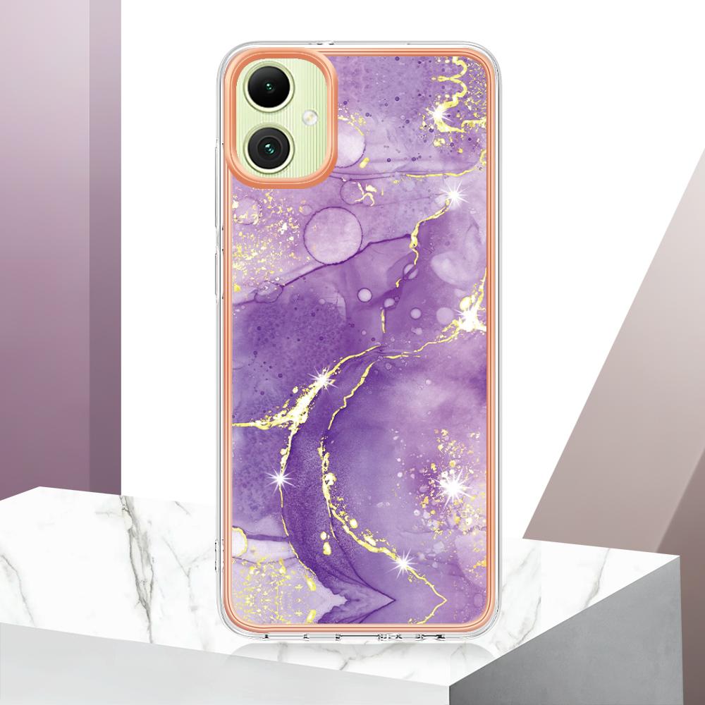 For Samsung Galaxy A05 4G TPU Case with IMD Marble Pattern Electroplated Back Cover
