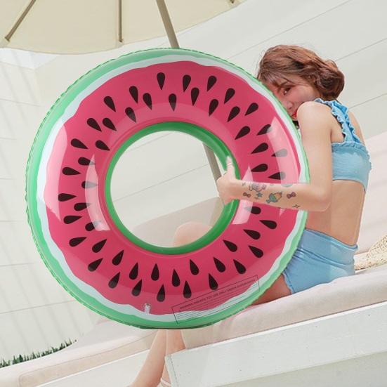 Adults Inflatable Pool Floats Strong Buoyancy Cute Watermelon Swimming Ring Eco-friendly PVC Floating Circle Summer Pool Swimming Party Accessories