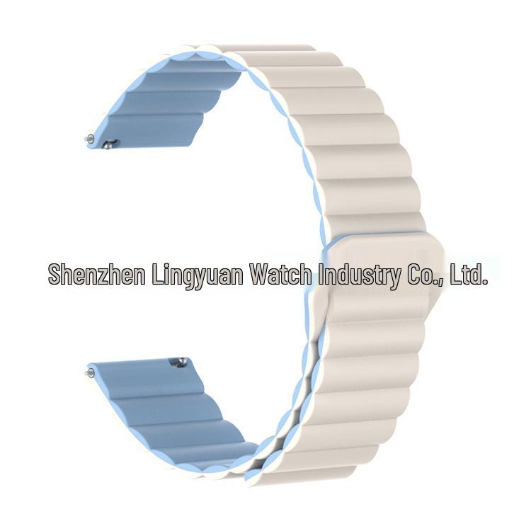 Huawei GT5 & Samsung Two-Tone Silicone Magnetic Loop Watch Strap (16mm/18mm)