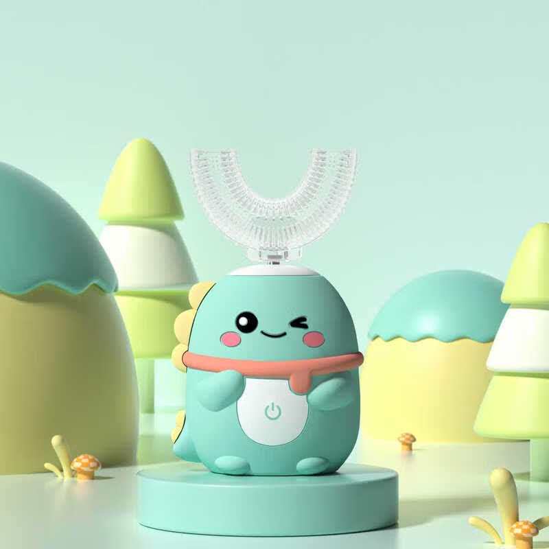 Children s Dinosaur U-Shape Sonic Electric Toothbrush CN plug (adapter included)