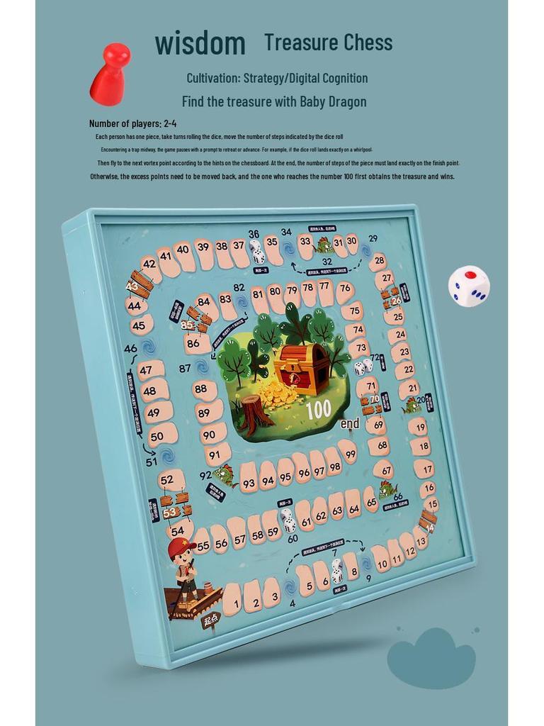 Multifunktionales Holz-Spielbrett: Fliegendes Schach, Dame und Tierkampf für Kinder und Erwachsene