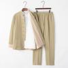 Men's Chinese Tang Suit: Cotton Linen Three-Piece Set with Stand Collar - Zen Meditation Outfit for Spring and Autumn