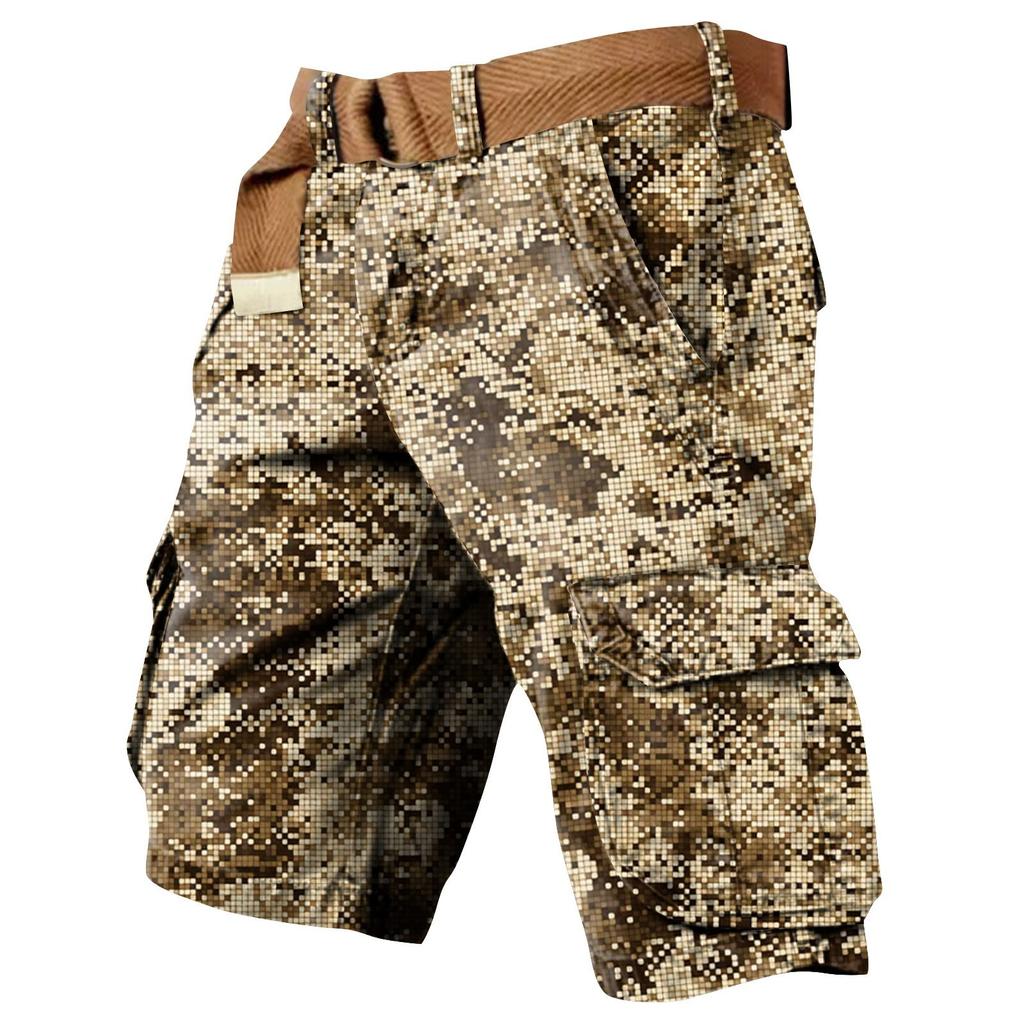 Men's Independence Day Printed Multi Pocket Workwear Shorts