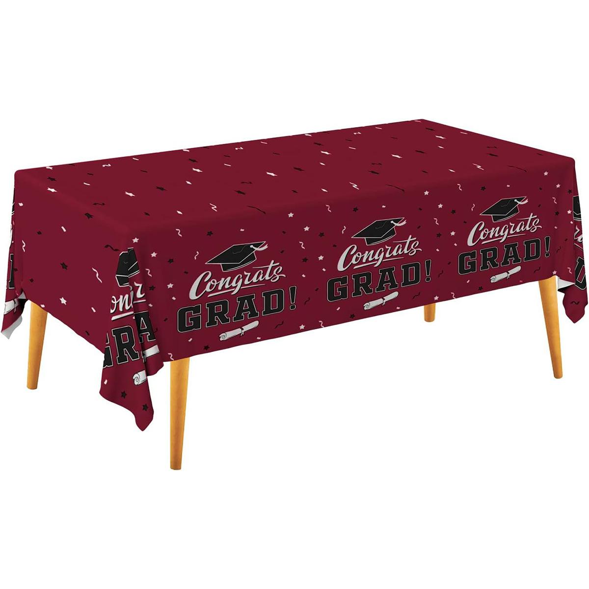 

152*305cm High-quality Linen Graduation Tablecloth, -wrinkle Tablecloth, Suitable For Use In Graduation Ceremonies And Party Supplies. Party Supplies красный
