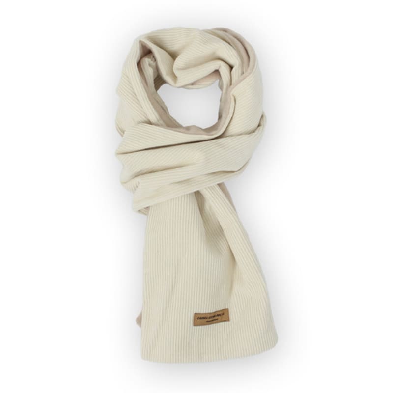CAMELWORK Corduroy Fleece Muffler (Ivory)