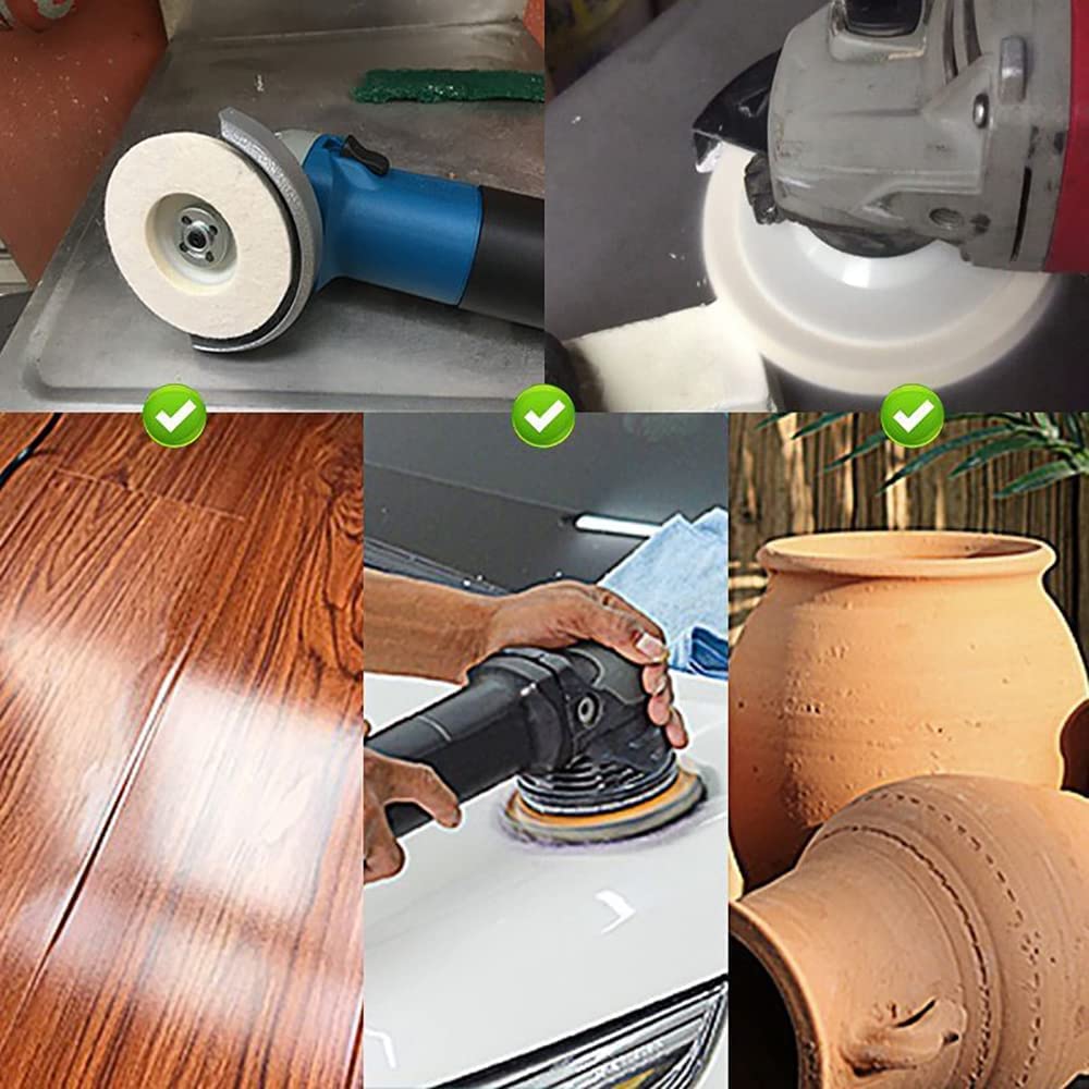2023 New Wool Polishing Wheel Disc - Wool Felt Polishing Wheel Disc Kit for 4" Angle Grinder 100 Angle Grinder, Durable Felt Polishing Pads for