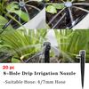 4/7mm Adjustable Dripper Drip Irrigation System Kit 360° Sprinkler Water Flow Transmitter For Garden Courtyard Lawn Flower Bed