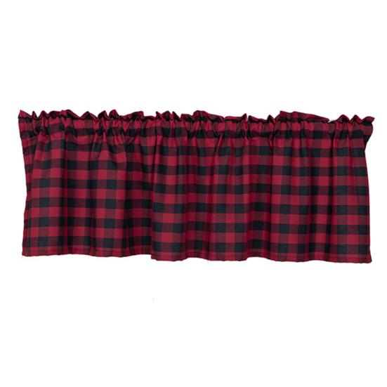 Useful Pocket Curtain Non-fading Plaid Thick Decorative Rod Pocket Valance for Living Room