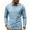 Autumn Men's Fashion Cashew Flower Printed Long Sleeve Shirt American Casual Shirts for Daily Party Social Nightclub