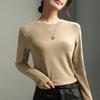 Black Crew Neck Bottoming Shirt Women's Summer and Autumn New Inner with Early Autumn Modal Cotton Slim Top