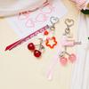 Lace Cherry Star Bow Glitter Keyring Pendant
