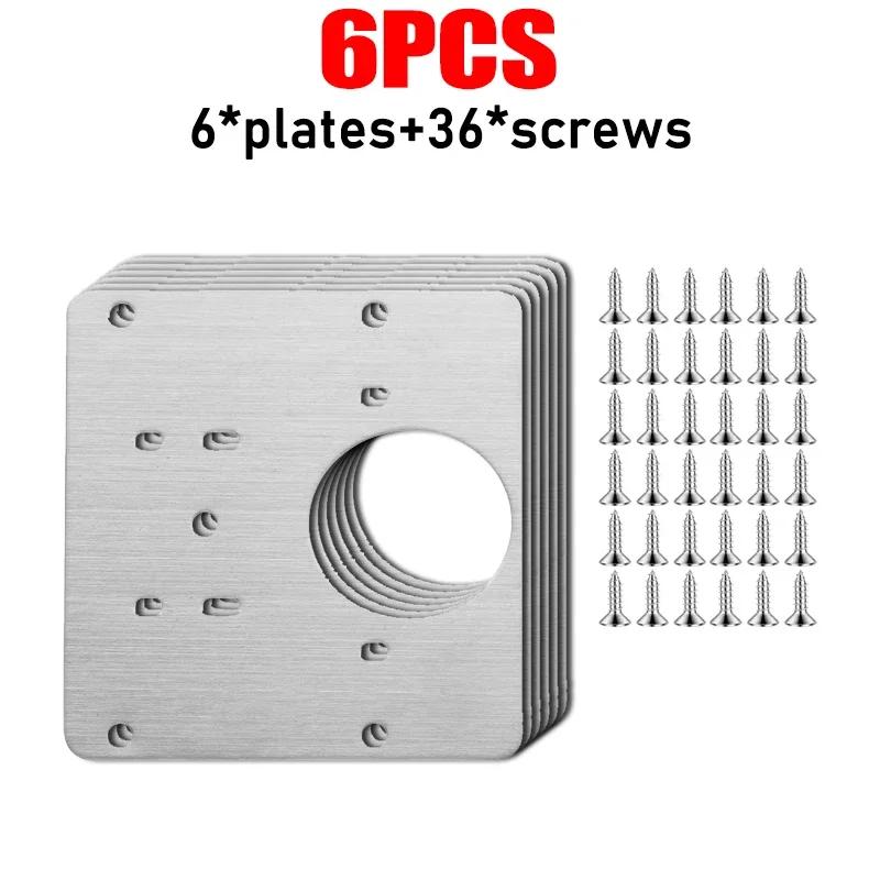Cabinet Hinge Repair Plate Kits Kitchen Cupboard Door Hinge Mounting Plate with Holes Flat Fixing Brace Brackets Household Tools