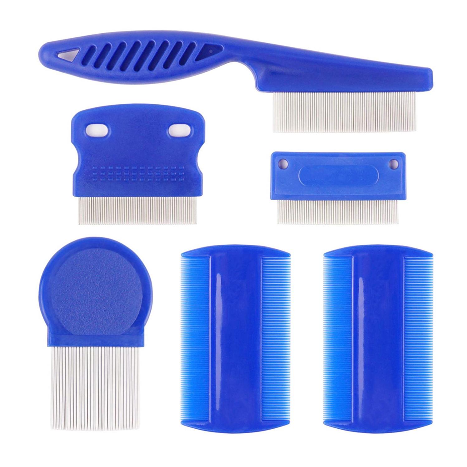 

6 Pcs/set Pet Flea Comb Stainless Steel Head Lice Comb Fine Tooth Dogs Cats Grooming Combs Dematting Tool Pet Tear Stain Remove