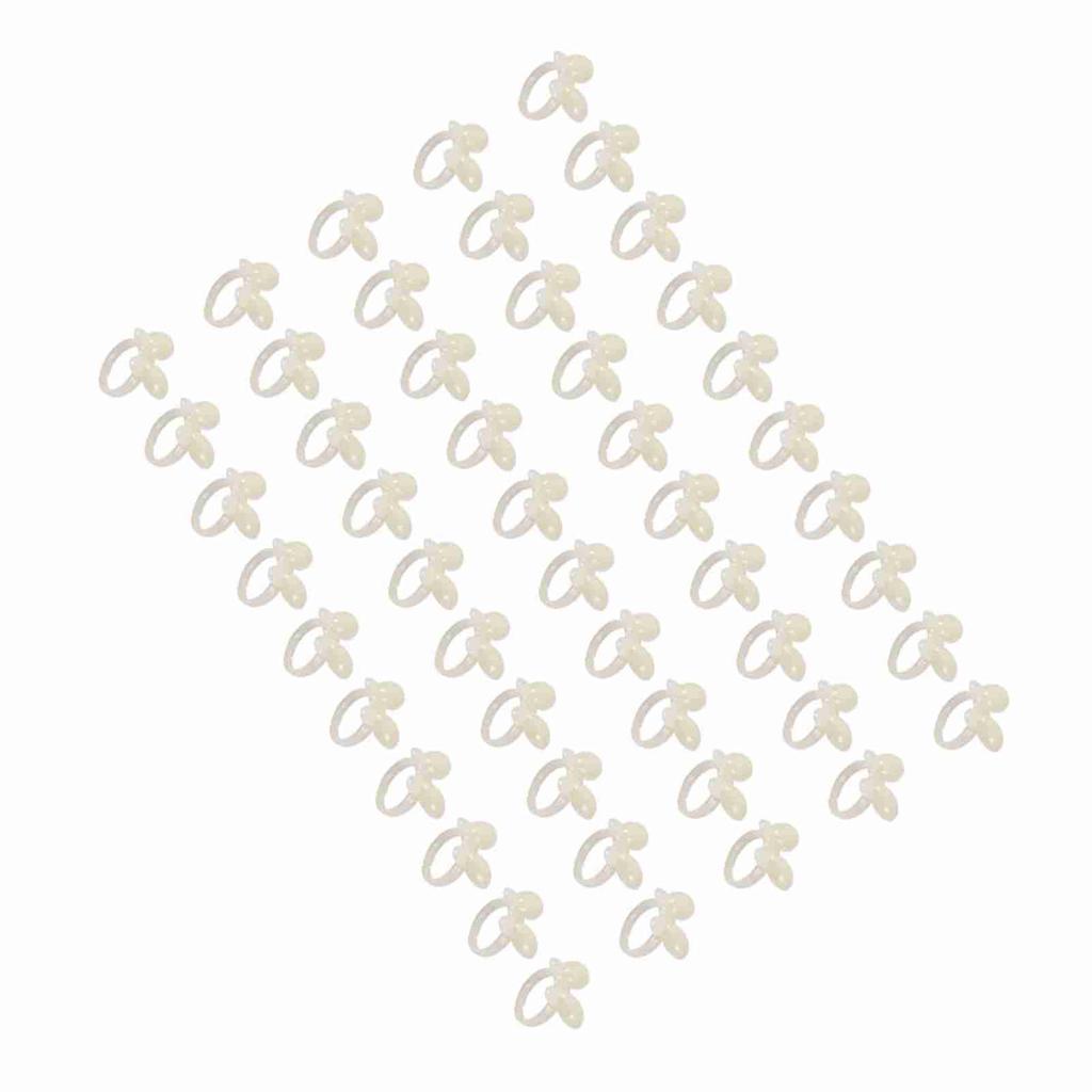 50PcsSet Nail Chart Ring Wearable Manicure Gel Bottle Color Displaying (Beige Butterfly)