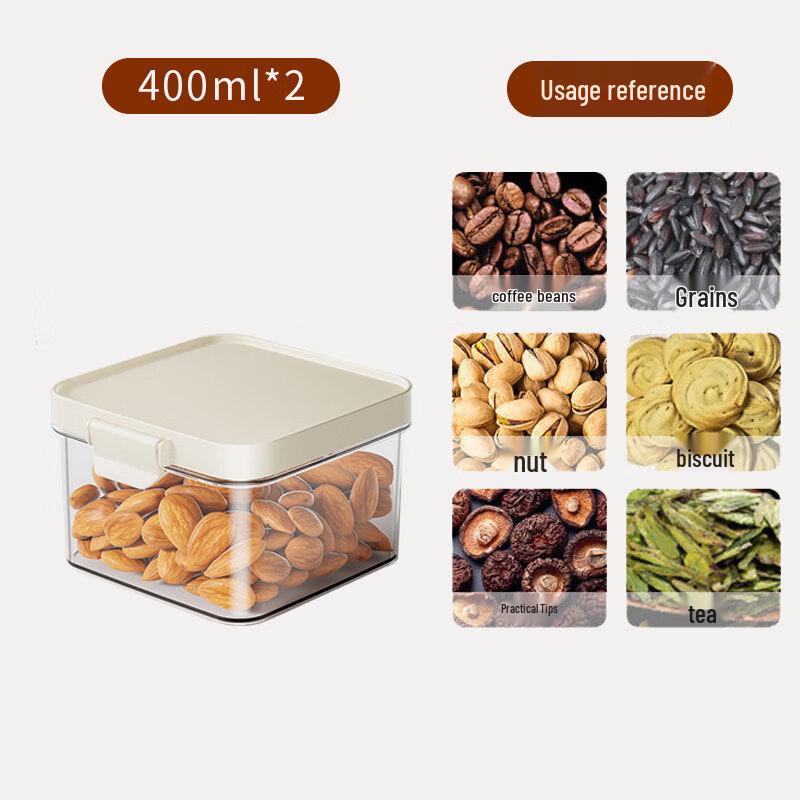 Plastic Food Storage Canister Set, 400ml (2-Pack)