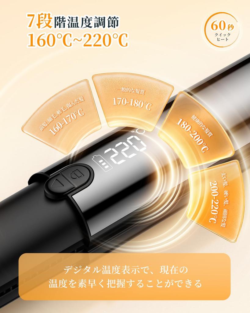 Cordless Mini Hair Straightener New Portable Straightener for Bangs High 7 Temperature 18mm Wide Movable Rapid 60 Minutes Continuous Curling