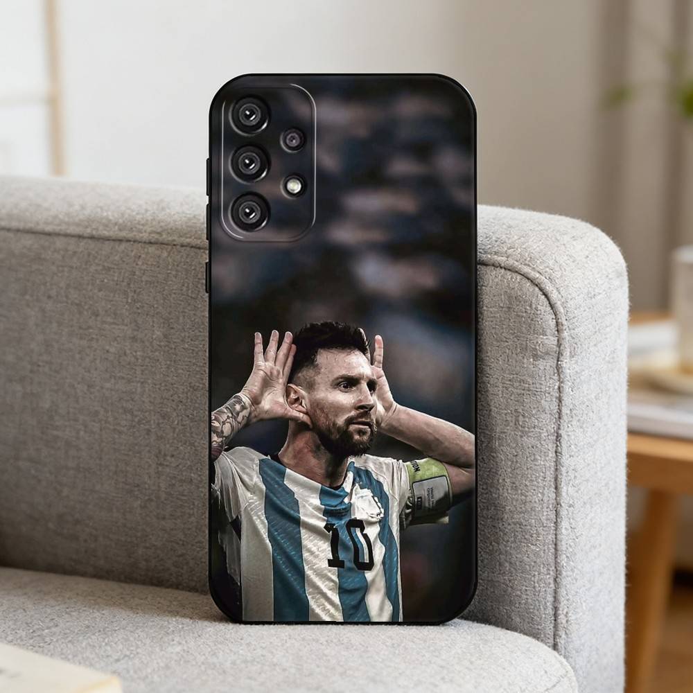 F-Football S-Star L-Lionel Messi Phone Case For Samsung S25,S24,S21,S22,S23,S30,Ultra,S20,Plus,Fe,Note,10,9,5G Black Cover