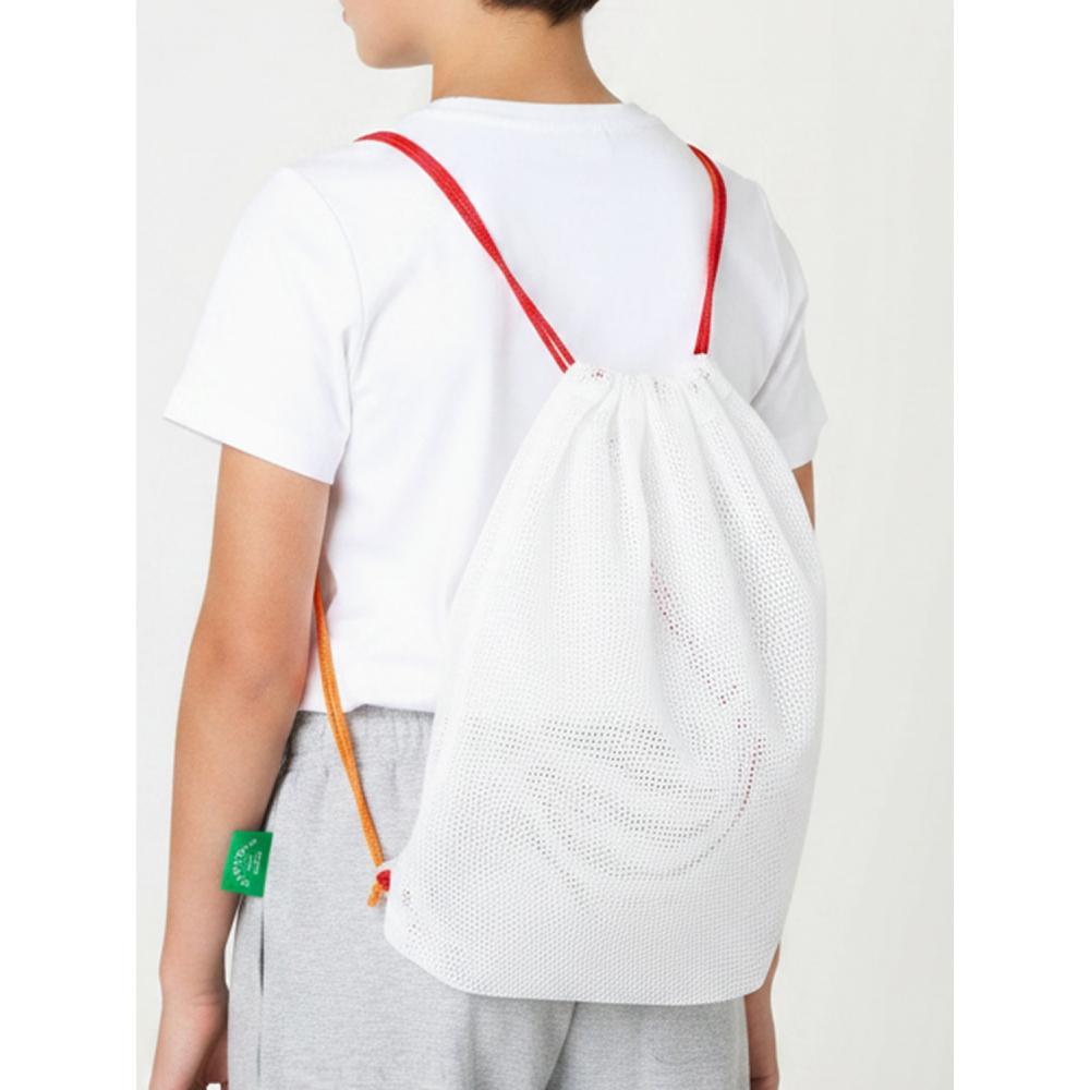 Daiso Wasatsu Mesh Drawstring Backpack White