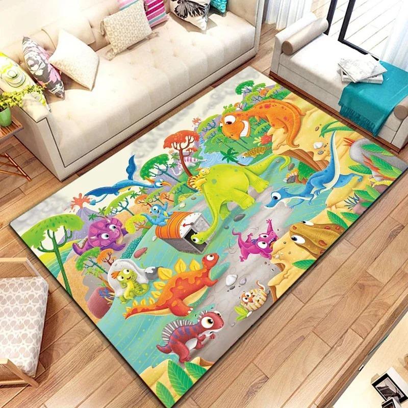 Wild Cartoon Animal Area Rug African Safari Animal Carpet for Kids Kawaii Room Decor Entrance Doormat Jungle Wildlife Floor Mat