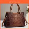 Chic Crocodile Texture Pu Leather Handbag For Women