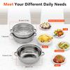 Steamer for Cooking, Stainless Steel Steamer Pot, Food Steamer 11'' Steam Pots with Lid 3-tier for Cooking Vegetables, Seafood